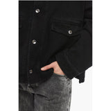 1989 Studio Solid Color Denim Jacket with Double Breast Pocket