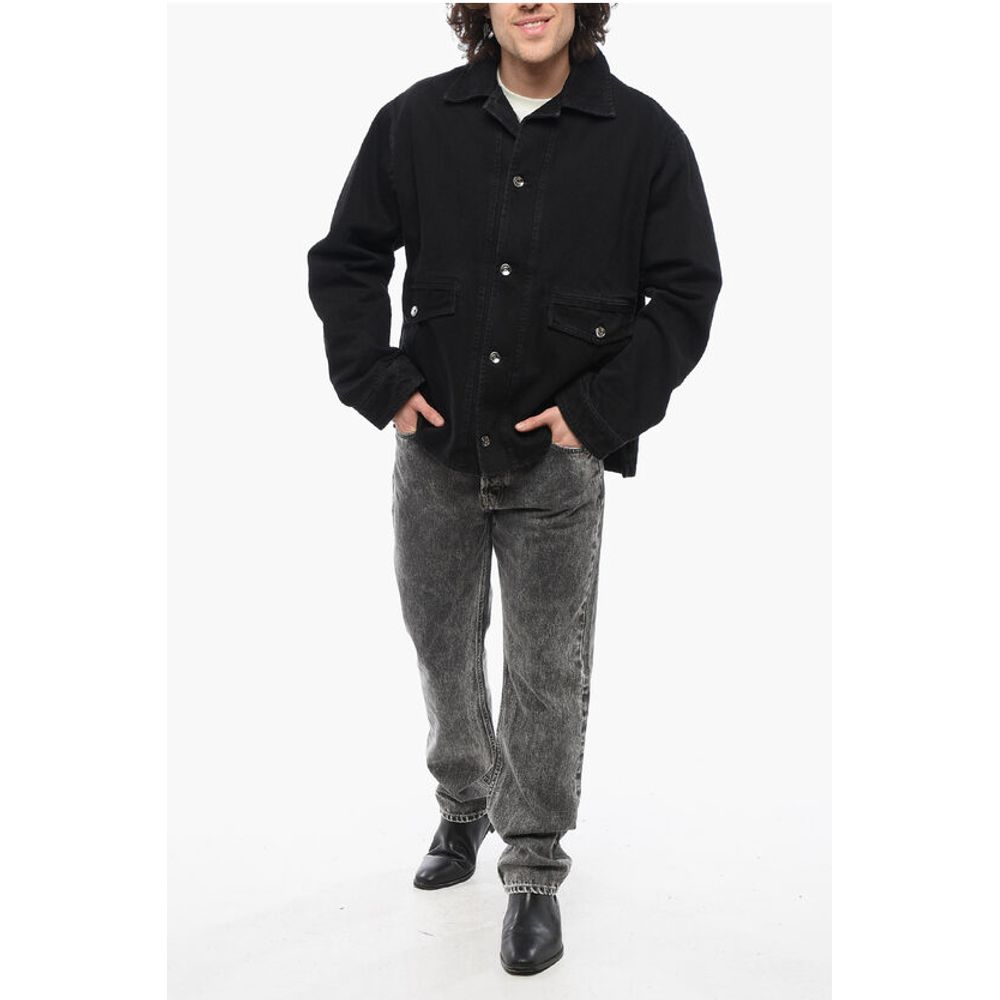 1989 Studio Solid Color Denim Jacket with Double Breast Pocket