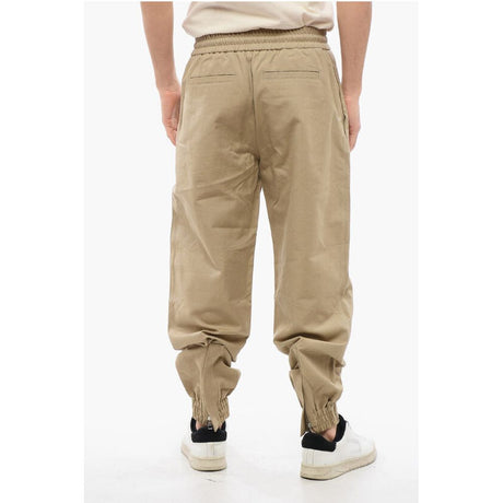 Alexander McQueen 4-Pocketed Cotton Pants with Elastic Cuffs