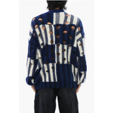 Off-White Distressed Effect SHIBORI Tartan Crewneck Sweater