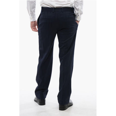 Off-White Jacquard Wool Blend SHIBORI Chinos Pants