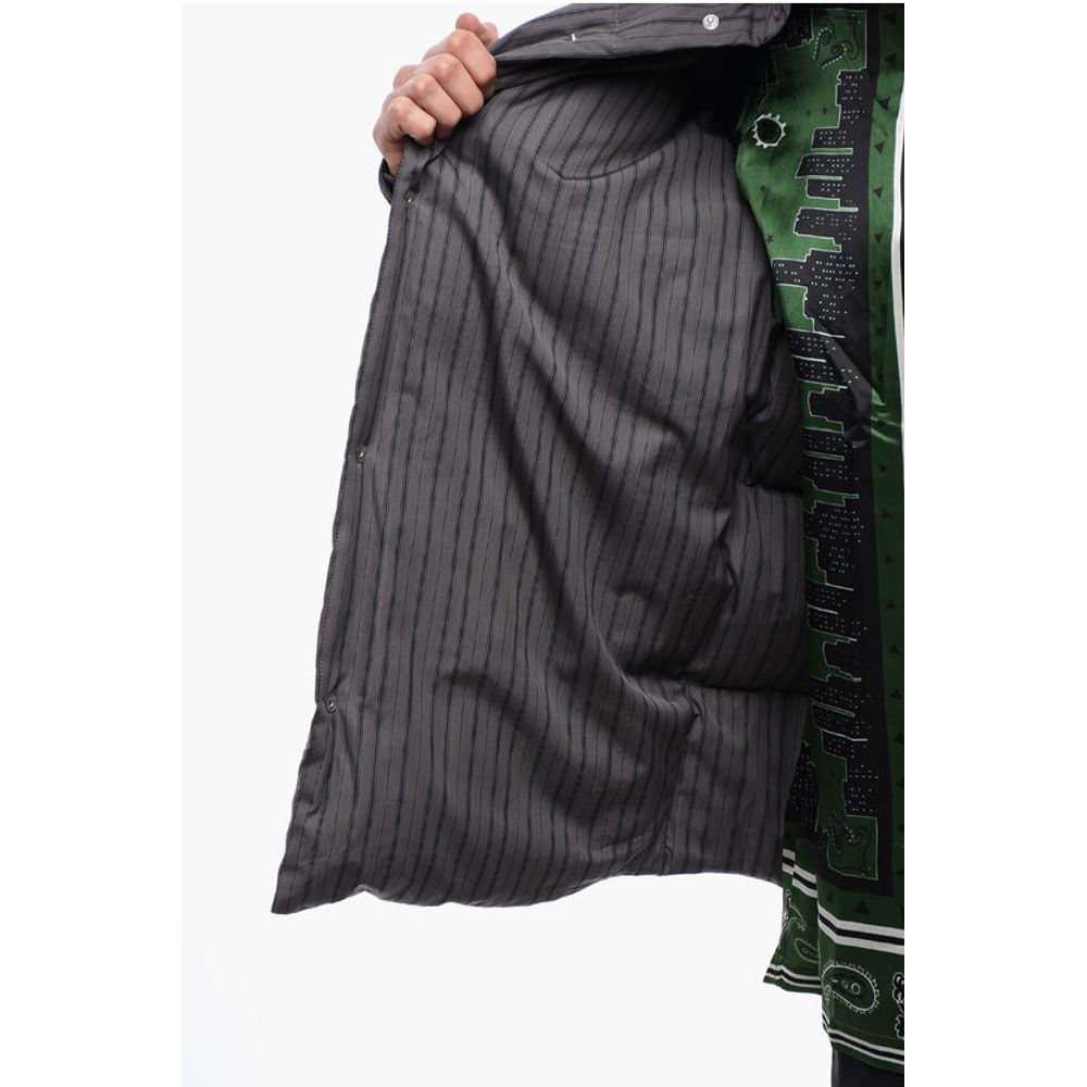 Off-White Pinstriped Cotton Padded Reversible Overshirt