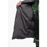 Off-White Pinstriped Cotton Padded Reversible Overshirt