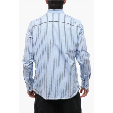Off-White Blanced Striped ZIP AROUND Popeline Shirt