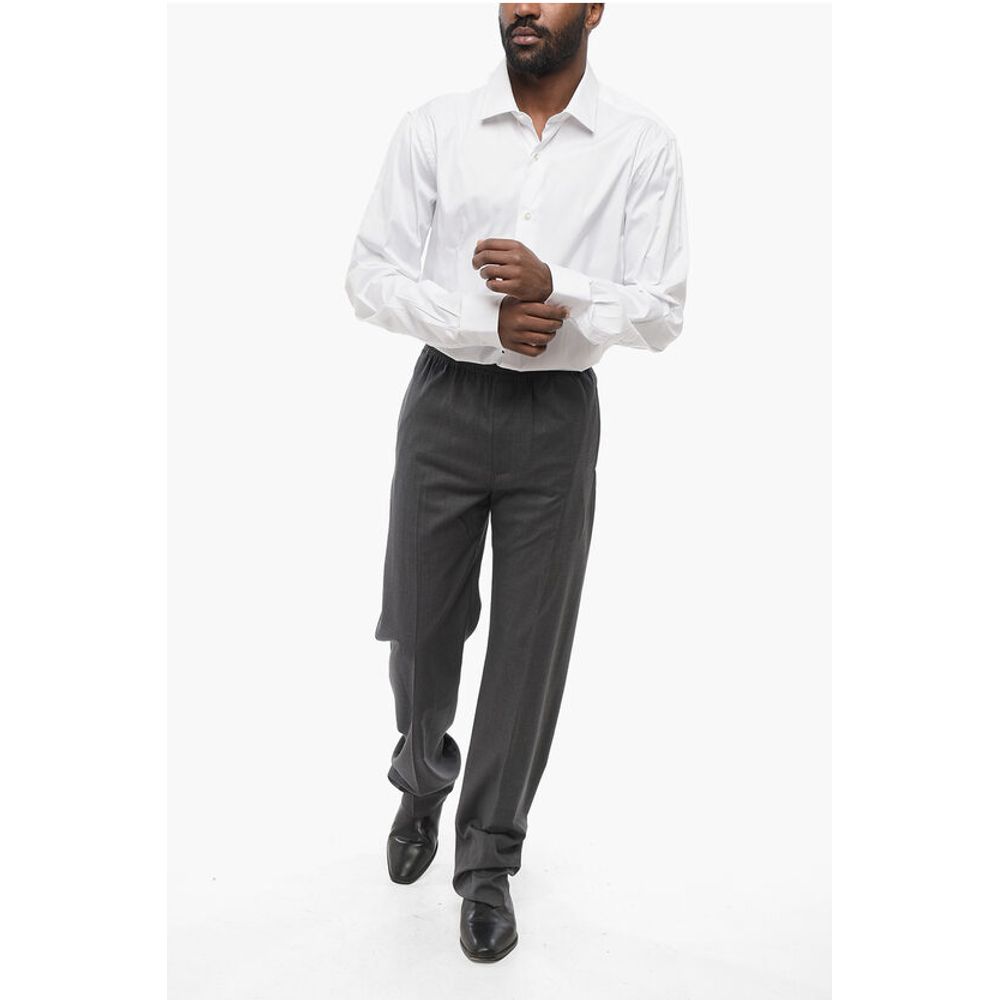 Givenchy Virgin Wool Blend Pants with Elastic Waistband