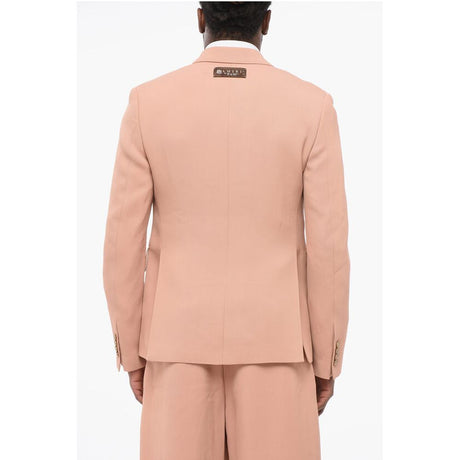 Amiri Double-breasted Twill Viscose Blazer with Flap Pockets