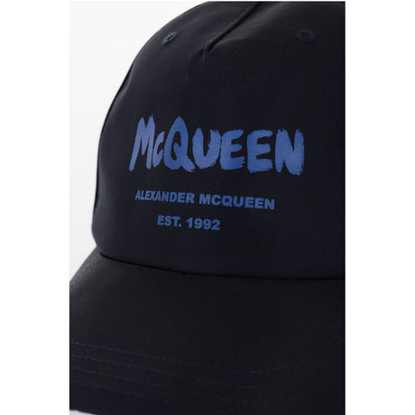 Alexander McQueen Solid Color Cap with Printed Logo