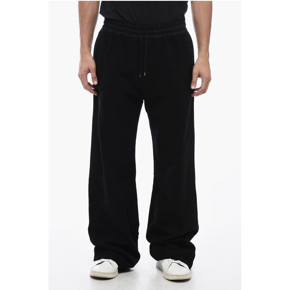 Saint Laurent Fleeced Cotton Straight Fit Sweatpants