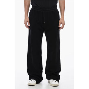 Saint Laurent Fleeced Cotton Straight Fit Sweatpants