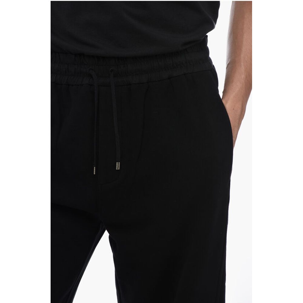 Saint Laurent Fleeced Cotton Straight Fit Sweatpants