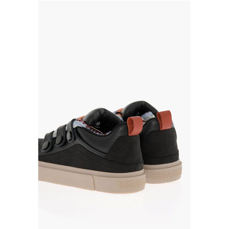 Marcelo Burlon Leather and Fabric TICINELLA Low Top Sneakers with Maxi Stri