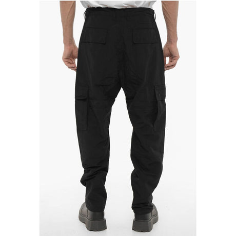 Marcelo Burlon Nylon Cargo Pants with Embroidered Logo