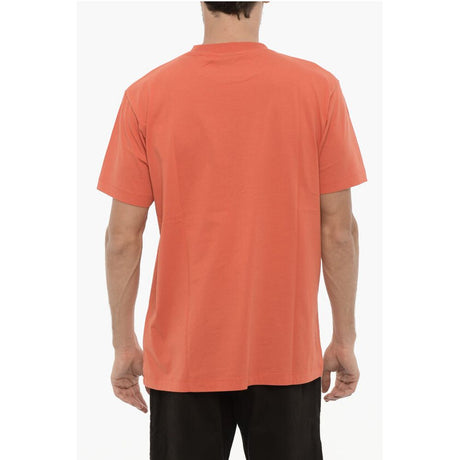 Marcelo Burlon Solid Color Crew-neck T-Shirt with Cross Embroidery