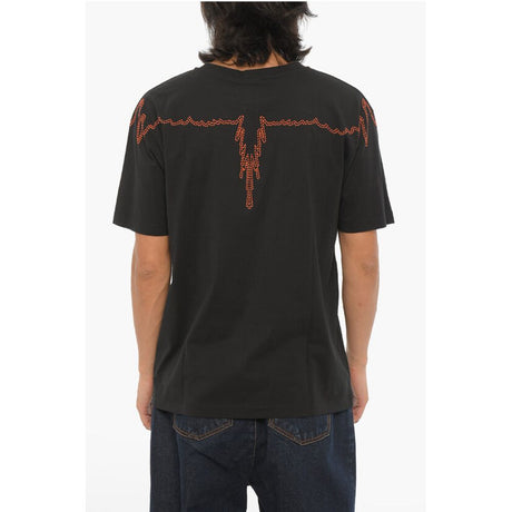 Marcelo Burlon Cotton Crew-neck T-shirt with Contrast Print