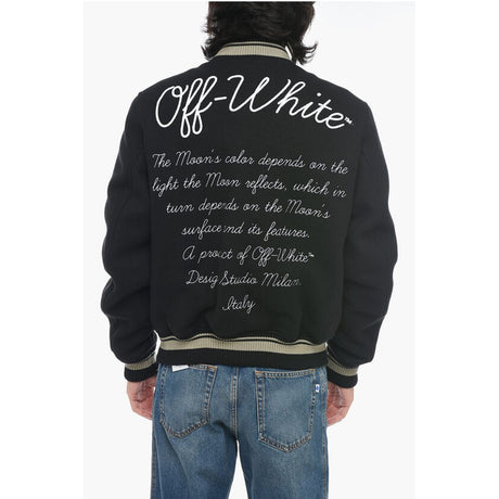 Off-White MOON Varsity Bomber with Patchwork