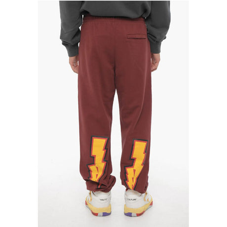 Off-White Brushed Cotton Joggers with Drawstring Waist