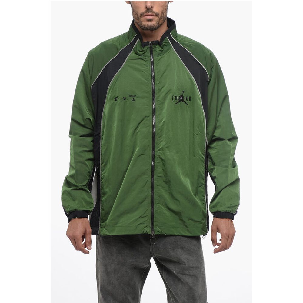 Off-White OW X JORDAN Nylon Track Windbreaker with Front Zip