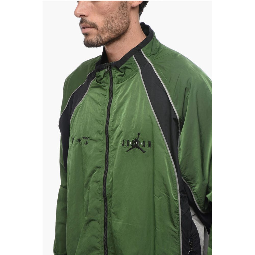 Off-White OW X JORDAN Nylon Track Windbreaker with Front Zip