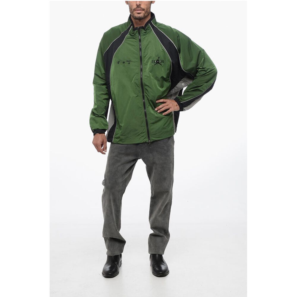Off-White OW X JORDAN Nylon Track Windbreaker with Front Zip