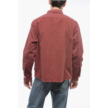 Woolrich Twill Wool and Nylon ALASKAN Overshirt with Double Breast Po