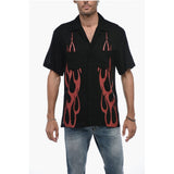 Vision of Super Flame Print Bowling Shirt