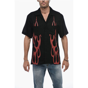 Vision of Super Flame Print Bowling Shirt