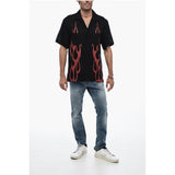 Vision of Super Flame Print Bowling Shirt