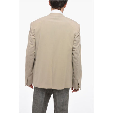 Givenchy Double-breasted Wool Blend Blazer with Hidden Button