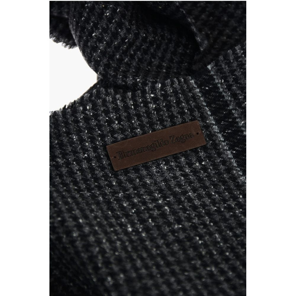 Ermenegildo Zegna Houndstooth Scarf with Fringes