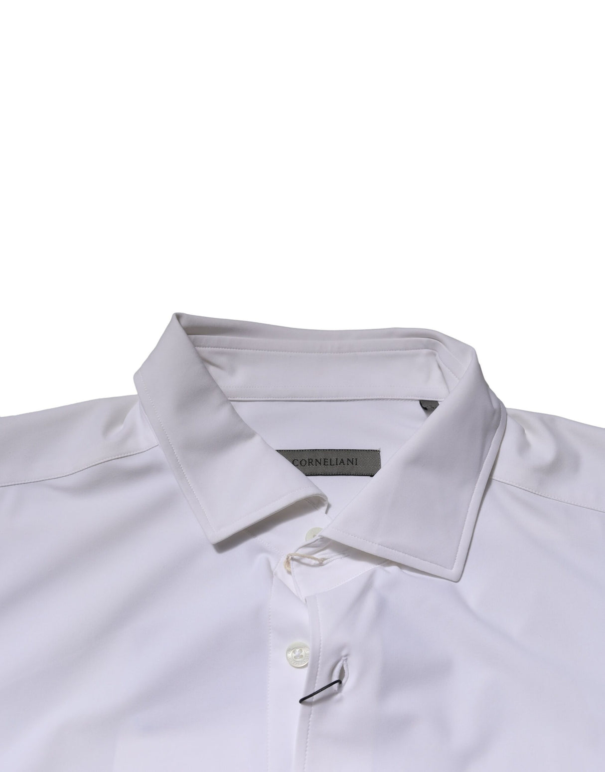 Corneliani White Long Sleeves Collared Dress Formal Shirt