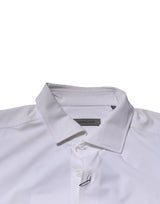 Corneliani White Long Sleeves Collared Dress Formal Shirt