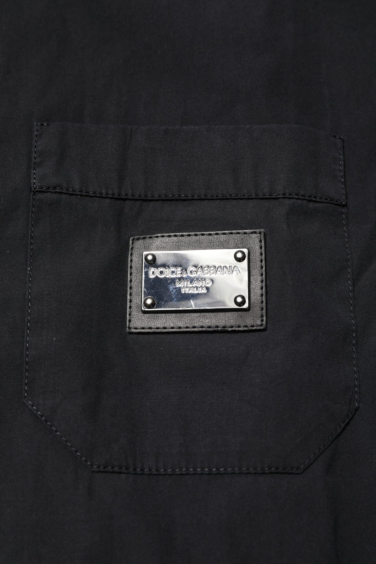 Dolce & Gabbana Black Cotton Short Sleeve Buttoned Casual Shirt
