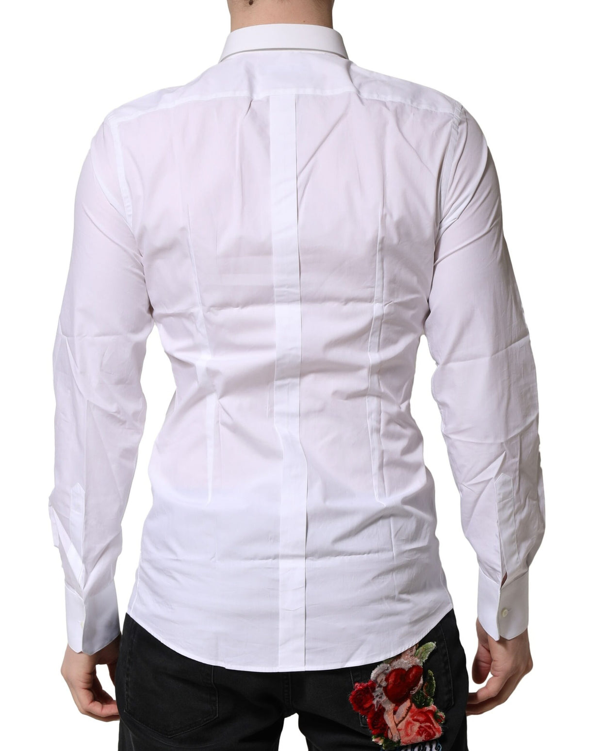 Dolce & Gabbana White GOLD Long Sleeves Dress Formal Shirt