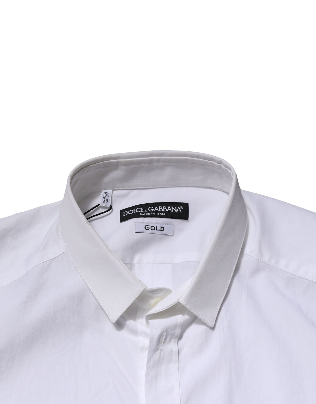 Dolce & Gabbana White GOLD Long Sleeves Dress Formal Shirt