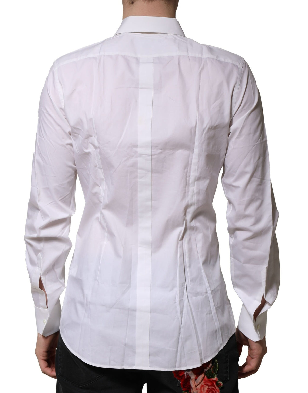 Dolce & Gabbana White GOLD Long Sleeves Dress Formal Shirt