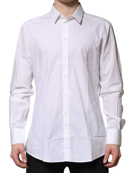 Dolce & Gabbana White GOLD Long Sleeves Dress Formal Shirt