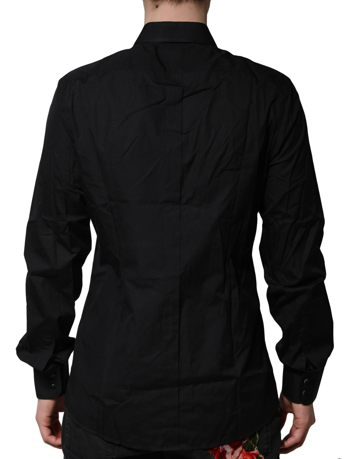 Dolce & Gabbana Black Cotton GOLD Mens Dress Formal Shirt