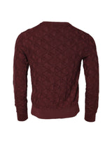 Dolce & Gabbana Bordeaux Silk Knit Crew Neck Pullover Sweater