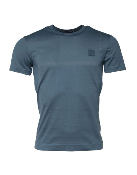 Dolce & Gabbana Blue Cotton Crew Neck Short Sleeves T-shirt