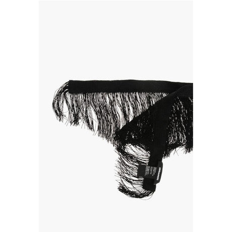 Dsquared² Solid Color Slim Stole with Fringes