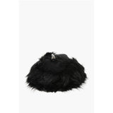 Dsquared² SKI Solid Color Cap with Contrasting Logo and Faux Fur Detai