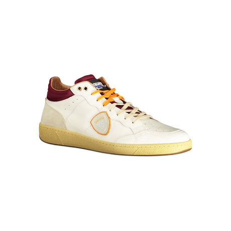 Blauer White Leather Men Sneaker