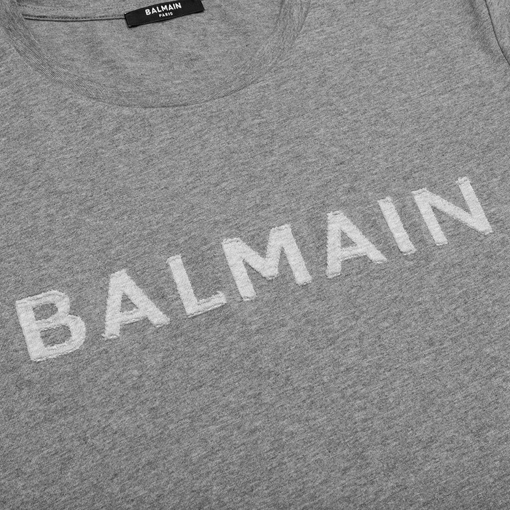 Balmain Gray Cotton T-Shirt
