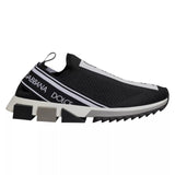 Dolce & Gabbana Black White Slip On Sorrento Sneakers Shoes