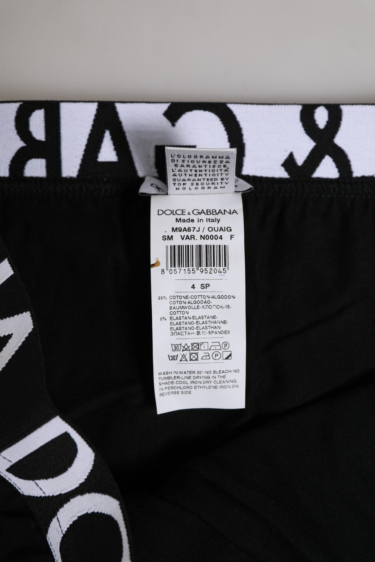 Dolce & Gabbana Black Cotton Stretch Regular Brief Underwear