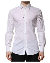 Dolce & Gabbana White GOLD Long Sleeve Dress Formal Shirt