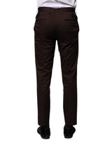 Dolce & Gabbana Brown Cotton Formal Dress Pants