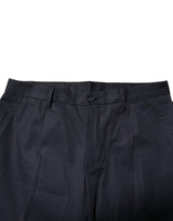 Dolce & Gabbana Dark Blue Cotton Formal Pants