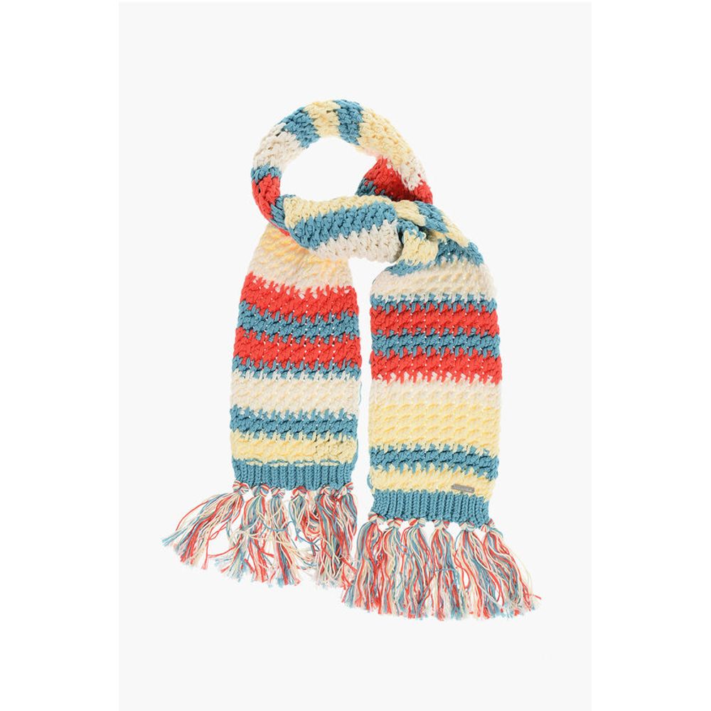 Dsquared² Cotton Scarf with Fringed Hems