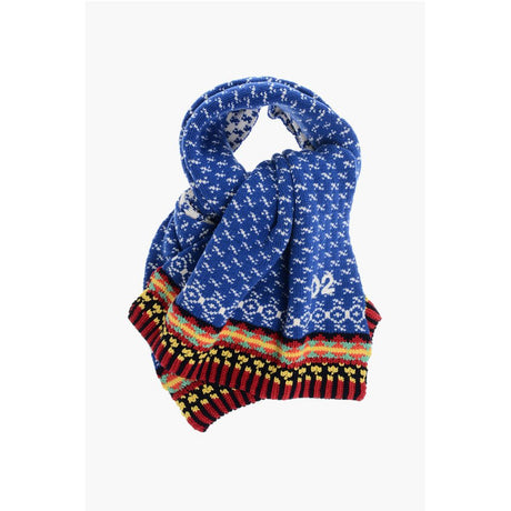 Dsquared² Cashmere Blend Maxi Scarf with Embroidered Logo